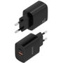 Aisens Cargador GaN 30W con USB-C PD 3.0 y USB-A QC 3.0, Negro